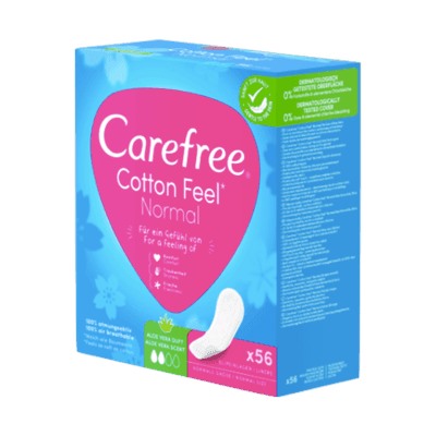 Carefree Slipeinlage Cotton Feel Normal Aloe 56 St, Карефри Прокладки ежедневные Нормал с алоэ, 56шт, 25 упаковок (1400 шт)