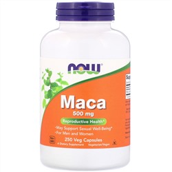 Now Foods, Мака, 500 мг, 250 растительных капсул