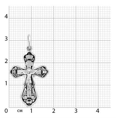крест из серебра частично черненый штампованный