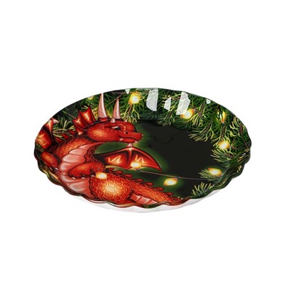 Блюдо стеклянное сервировочное Доляна «Дракоша», 19×2,1 см