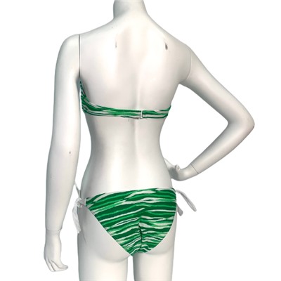 Стильный купальник с зелеными полосками  №7608