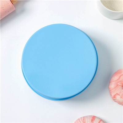Форма силиконовая для выпечки Доляна «Круг», d=15,5 см, цвет голубой