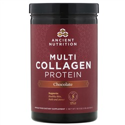 Dr. Axe / Ancient Nutrition, Multi Collagen Protein, Chocolate, 1.16 lb (524 g)