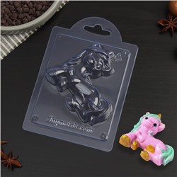 Форма для шоколада и конфет пластиковая «Пони Единорог» V2, 8,8×8×2,5 см, цвет прозрачный