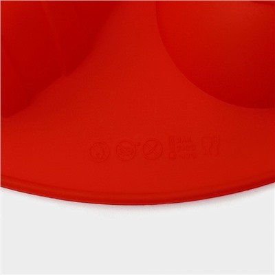 Форма силиконовая для выпечки Доляна «Пасха. Пасхальные яйца», 32,5×19,5 см, 6 ячеек (9,7×6,8 см), цвет красный