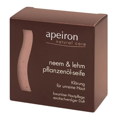 Apeiron Pflanzenol-Seife Neem & Lehm  Мыло с растительным маслом Ним и глина