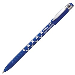 Ручка шариковая синяя 0,7мм Gliss, рифленый держатель, игольчатый пишущий узел, синий непрозрачный к