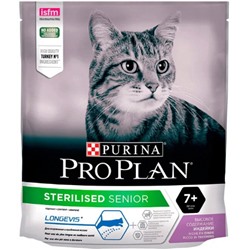 PURINA Pro Plan корм для стерилизованных кошек и кастрированных котов старше 7лет Индейка 400г