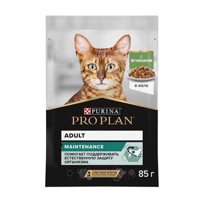 PURINA Pro Plan корм для взрослых кошек Ягненок в желе 85г