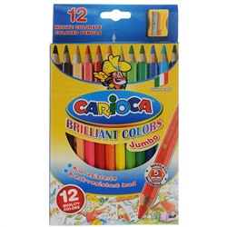 Цветные карандаши "Carioca Jumbo" с точилкой, 12 цветов.