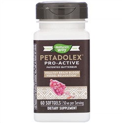 Nature's Way, PETADOLEX, Pro-Active, белокопытник для здоровья вен, 50 мг , 60 капсул