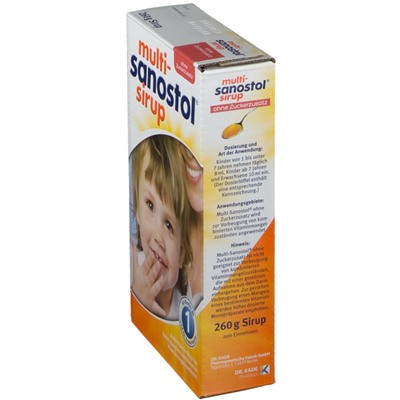 Multi-Sanostol (Мулти-саностол) Sirup ohne Zucker Мультивитаминный сироп без сахара, для детей от 1-го года, 260 г