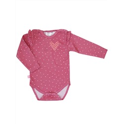 Розовое боди с сердечками "Little Angel" для новорождённой (9190601)