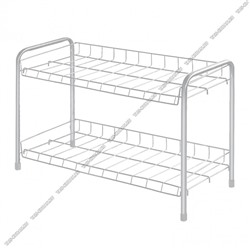 Полка д/обуви 2-х ярус (66х30 h44см) полки-сетка, нагр.до20кг, серый матовый