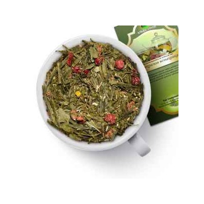 Чай зеленый "Прекрасная незнакомка" Китайский чай Сенча с добавлением ягод клубники, цветов ромашки, плодов шиповника, листьев и ягод смородины, лепестками сафлора и василька, в чудесном аромате красной смородины. ХИТ ПРОДАЖ!!! 1341