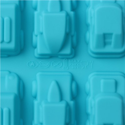 Форма силиконовая для льда и кондитерских украшений Доляна «Автомобили», 22×10×1,8 см, 20 ячеек, цвет МИКС