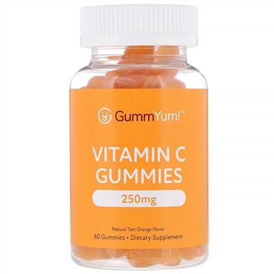 GummYum!, Жевательные конфеты с витамином C, натуральный апельсиновый ароматизатор, 250 мг, 60 жевательных конфет