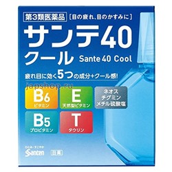 Santen 40 Cool Возрастные капли с витамином E, B6 и таурином и ментолом, 12 мл(4987084411273)