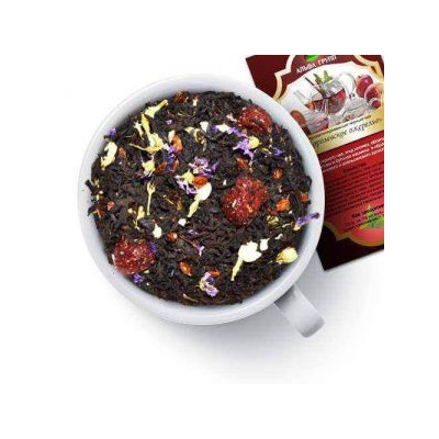 Чай черный "Королевское ожерелье" Индийский крупнолистовой чай с ягодаи вишни и облепихи, цветов мальвы и бутонов жасмина  в обрамлении малинового и апельсинового аромата.    ХИТ ПРОДАЖ!!!     796