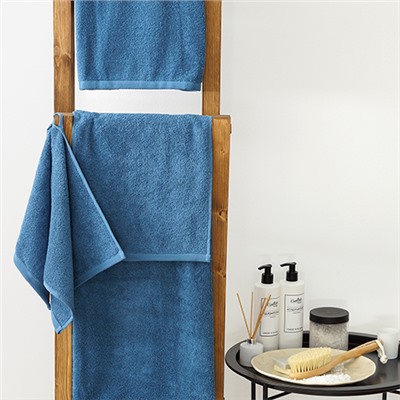 Махровое полотенце GINZA 30х60, 100% хлопок, 450 гр./кв.м. 'Синий'