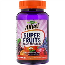 Nature's Way, Alive! Super Fruits Complete Multi, Kids, Pomegranate Cherry Flavor, 60 Gummies