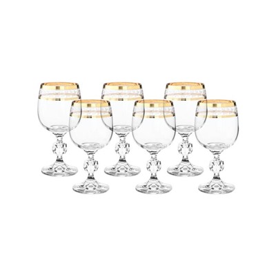 Набор бокалов для белого вина Sterna, декор «Панто золото», 190 мл x 6 шт.