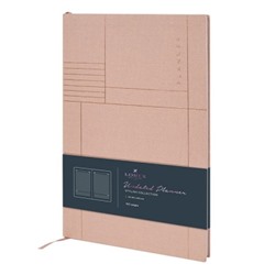 Планер А5 80л. Недатированный LINEN STYLISH COLLECTION, интегральная обложка текстильная, розовый
