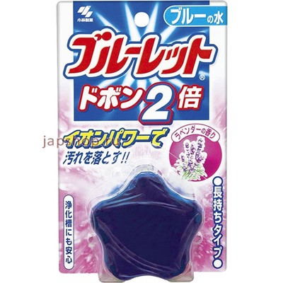 Bluelet Dobon W - Двойная очищающая и дезодорирующая таблетка для бачка унитаза с ароматом лаванды и эффектом окрашивания воды, 120 мл(4987072071083)