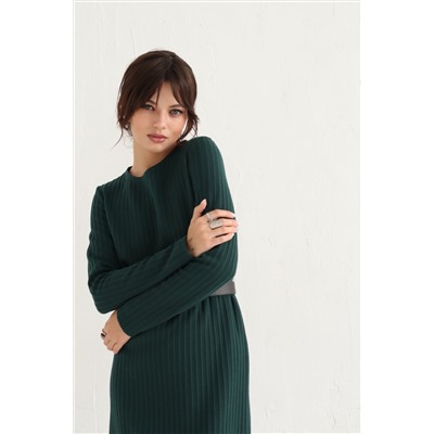 5319 Лаконичное платье-свитер сине-зелёное
