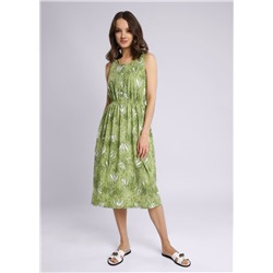 Платье женское CLE LDR23-1029/1 молочный/зелёный