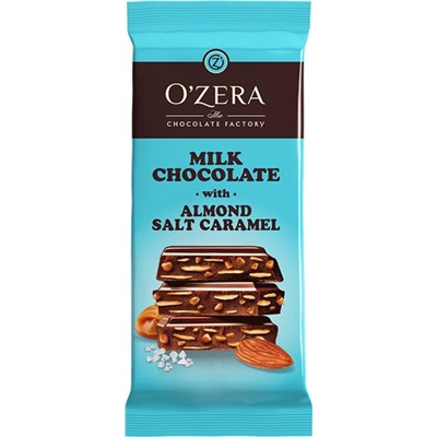 «OZera», шоколад Milk chocolate with Almonds salt caramel, 90 г