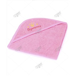 Полотенце с капюшоном "Корона" розовый
