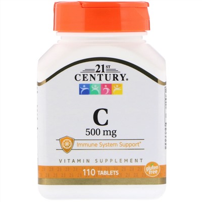 21st Century, Витамин С, 500 мг, 110 таблеток