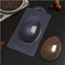 Форма для шоколада и конфет пластиковая «Яйцо среднее», 13,5×9,4×4,7 см, цвет прозрачный