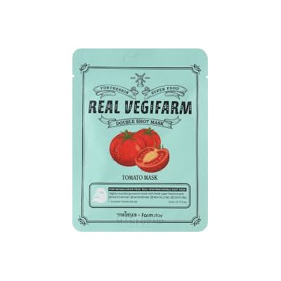Маска для лица тканевая FOR THE SKIN BY LAB super food real vegifarm double shot mask - tomato