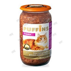 Пуффинс корм для кошек Ягненок 650г паштет ст/б (8) 6065