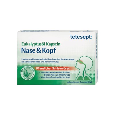 tetesept Eukalyptusol Kapseln Nase + Kopf, 20 шт. Капсулы с эвкалиптовым маслом