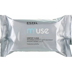 *Салфетки влажные для удаления краски с кожи ESTEL M’USE Сomfort clean, 20 шт.