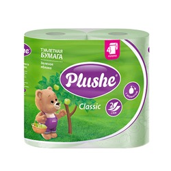 Туалетная бумага  2-х сл.  "Plushe "Classic зел. яблоко (по 18м.)/4рул.х 12шт в уп./2097