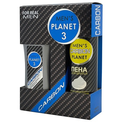 наб.муж. Men's Planet 573 Carbon 3 (Гель д/душа 250ml+Пена д/бр)