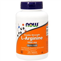 Now Foods, L-аргинин, двойное действие, 1000 мг, 120 таблеток