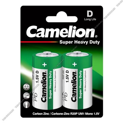 Бат. CAMELION "Heavy Duty" green R20P- 2шт.D бол/к