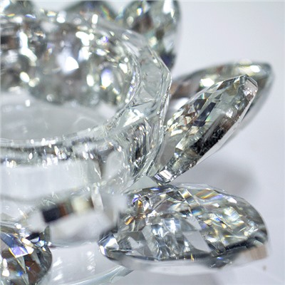 Подсвечник Лотос 11 см серебряный кристалл