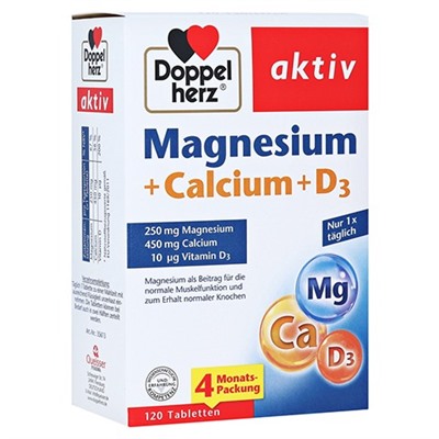 Doppelherz (Доппельхерц) Magnesium + Calcium + D3 Tabletten 120 шт