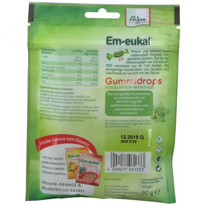 Em-eukal (Ем-еукал) Gummidrops Eukalyptus-Menthol 90 г