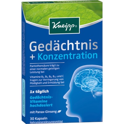 Kneipp Gedachtnis + Концентрат	ion Капсулы, 30 шт