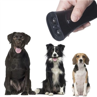 Ультразвуковое устройство для отпугивания и тренировки собак - Отлично подходит для отпугивания диких и чужих собак и тренировки своего питомца. Различные режимы ультразвуковой волны работают с функциями отпугивания и "анти-лая". Звук не слышен для людей. Дополнительно есть LED-фонарик