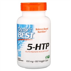 Doctor's Best, 5-HTP, 100 мг, 180 вегетарианских капсул