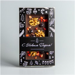 Тёмный шоколад с клубникой, черной смородиной и грецким орехом, новогодняя коробочка #4