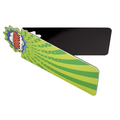 Набор закладок магнитных для книг арт. 65049/К / 100 СТРИТ-АРТ (4 шт. в наборе, размер 30x60 мм, материал: ПВХ, ферроагломерированный полимер; цвет: зелёный, оранжевый, синий, чёрный, декор: полноцветный дизайн, фигурная вырубка, особенности: глянцевая ламинация, индивидуальная упаковка: подложка с европодвесом из мелованного картона + ПЭТ-пакет)